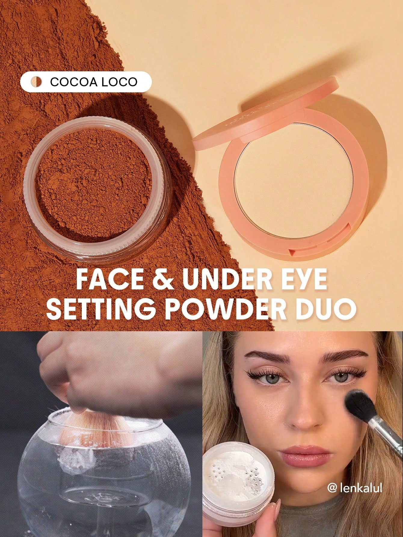 Insta-Ready Face & Under Eye Setting Powder Duo-Bubblegum 2 In 1 Pink Brightening Oil Control Loose Setting Powder Matte Pore-Less Waterproof Long Lasting Pressed Powder Pink Powder Brand Beauty Makeup Face Paint Cosmetic For Women Girls Perfect