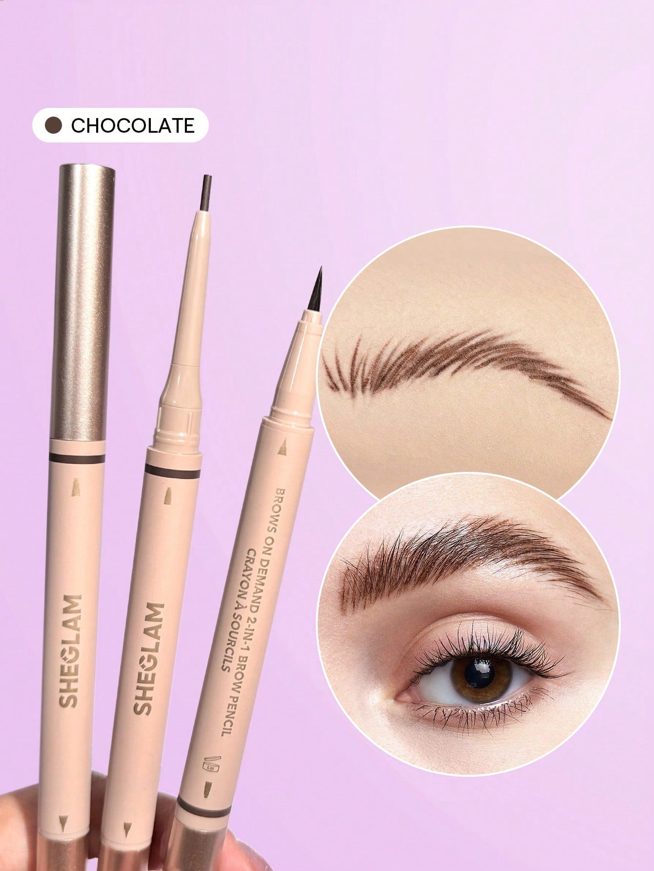 Brows On Demand 2-In-1 Brow Pencil-Taupe Waterproof Liquid Eyebrow Pen Sweat-Proof Anti-Oil Natural Brow Filling Outlining Eyebrow Cream Gel Makeup Brand Beauty Makeup Face Paint Cosmetic For Women Girls Perfect For Fall Winter Ideal For Y2K Fancy