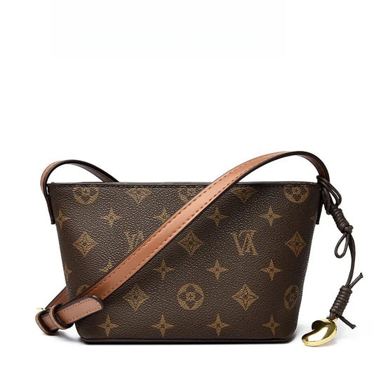 2025 new high-quality classic printed flap simple large capacity fashionable cross body bag for women yellow brown
