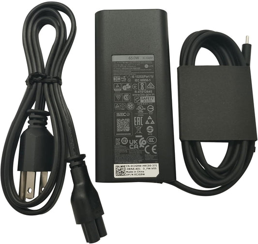 Laptop Charger 65W Watt USB Type C AC Power Adapter Include Power Cord for Dell Latitude 3340 3440 3540 5340 5440 5540 7340 7440 7640 9440 2in1