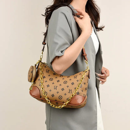 Designer Bag 2025 New Fashionable Retro Underarm Bag Trendy Fashion Casual Shoulder Bag for Women yellow brown khaki