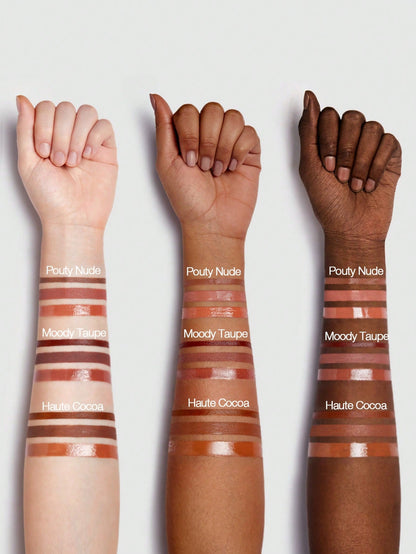 Soft 90'S Glam Lip Liner And Lip Duo Set-Moody Taupe Lip Set 3-In-1 Lip Makeup Plumping Lip Gloss Moisturizing Plant Extracts Long Lasting Liquid Lipstick Lip Makeup Brown Liquid Lipstick Brand Beauty Makeup Face Paint Cosmetic For Women Girls Per