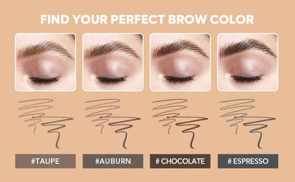 Brows On Demand 2-In-1 Brow Pencil-Taupe Waterproof Liquid Eyebrow Pen Sweat-Proof Anti-Oil Natural Brow Filling Outlining Eyebrow Cream Gel Makeup Brand Beauty Makeup Face Paint Cosmetic For Women Girls Perfect For Fall Winter Ideal For Y2K Fancy