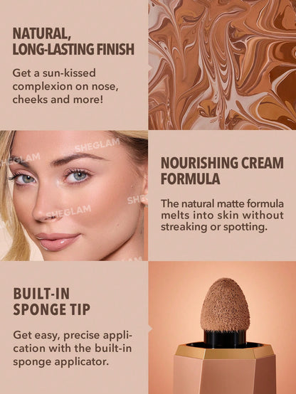 Sun Beam Matte Liquid Bronzer-Golden Sun Gel Cream Contour Non-Greasy Long Lasting Highly Pigmented Natural Contour Contouring Weightless Bronzer Brown Contour & Bronzer Brand Beauty Makeup Face Paint Cosmetic For Women Girls Perfect For Fall Wint