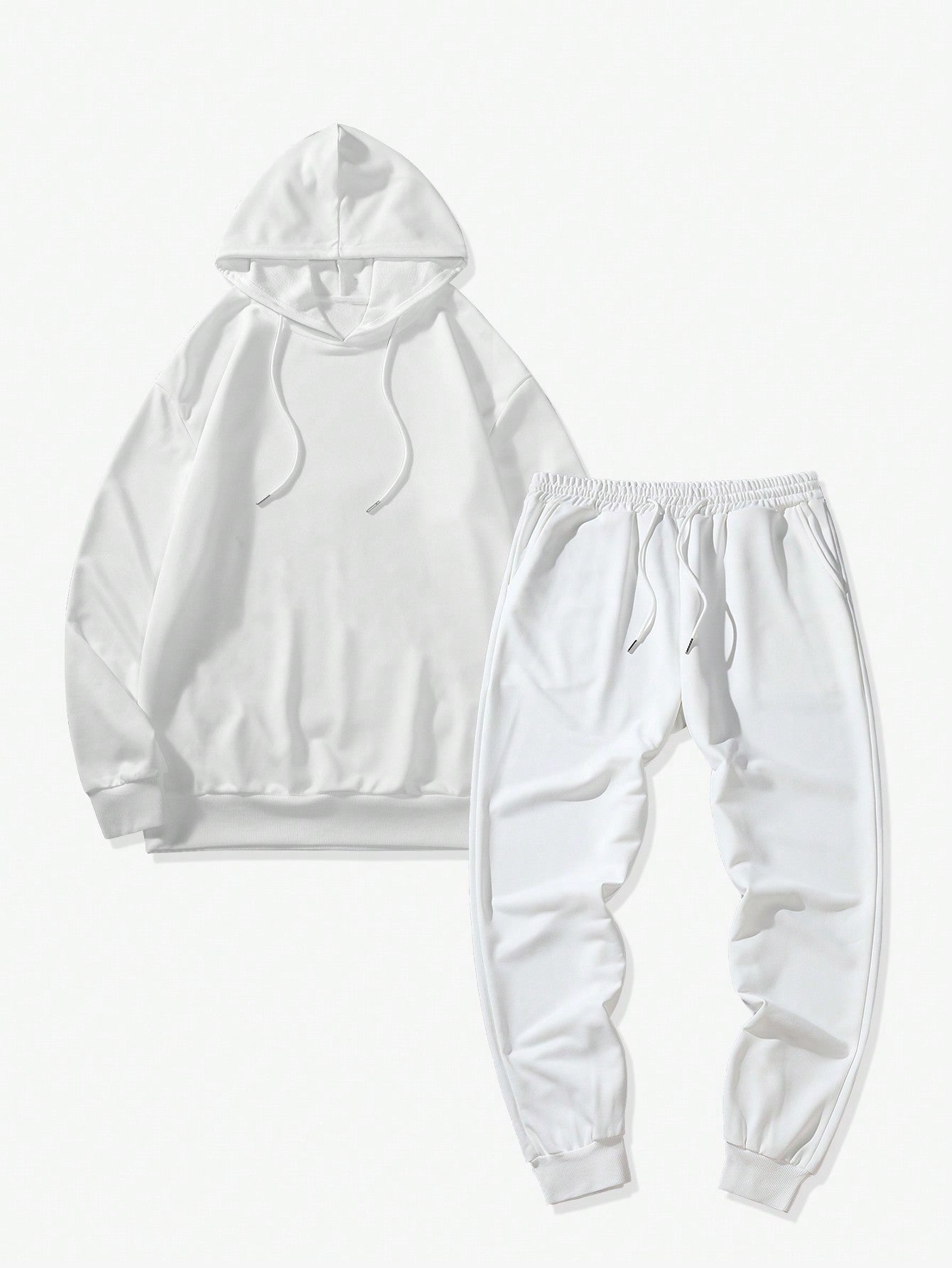 2pcs Men Hoodie Sweatshirt And Knit Pants Set, Casual Sports Outfit, Fall Clothes