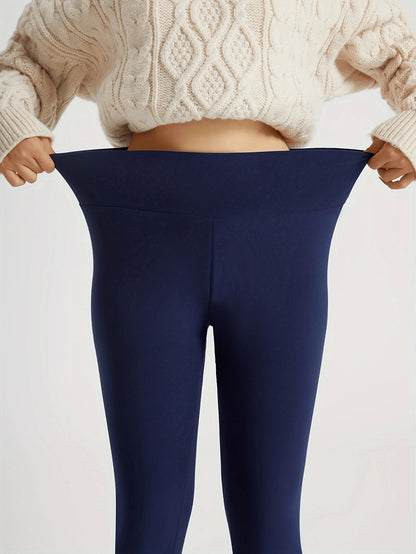 Women'S Casual Thermal Lined Warm Base Layer Pants, Thick Jogger Trousers Tights
