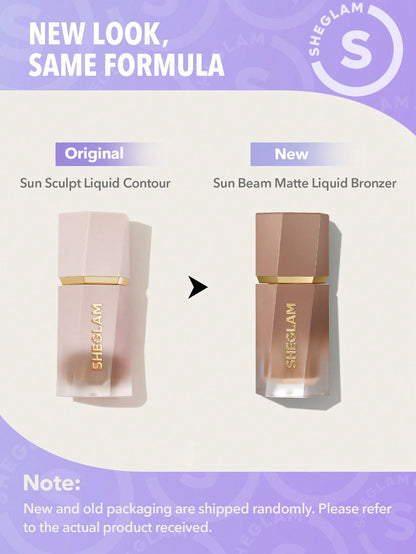 Sun Beam Matte Liquid Bronzer-Golden Sun Gel Cream Contour Non-Greasy Long Lasting Highly Pigmented Natural Contour Contouring Weightless Bronzer Brown Contour & Bronzer Brand Beauty Makeup Face Paint Cosmetic For Women Girls Perfect For Fall Wint