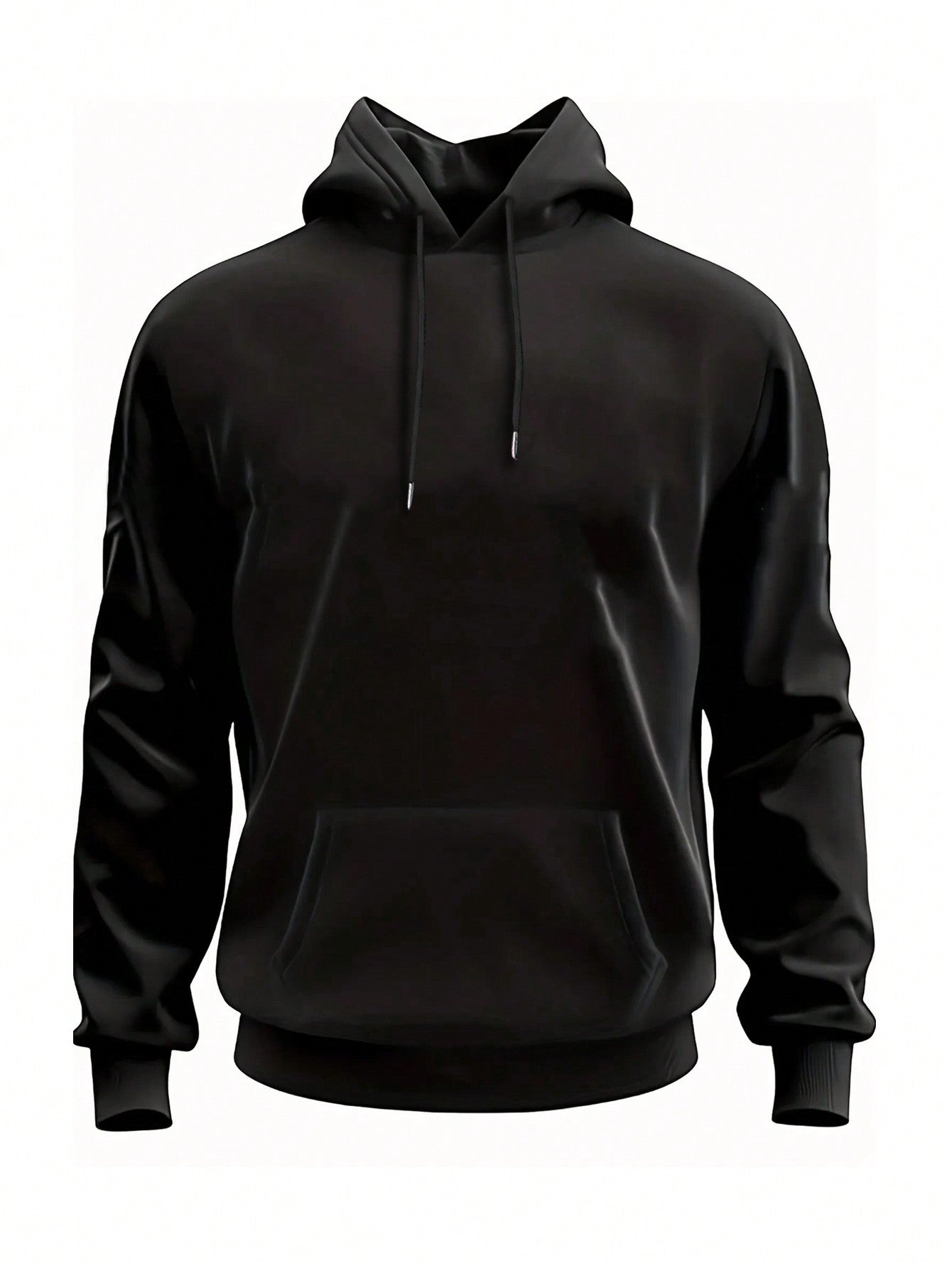 Men's Solid Color Drop Shoulder Long Sleeve Drawstring Pocket Casual Hoodie, Autumn/Winter,Back To School