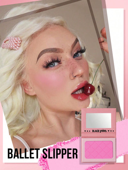 BLACK Joker Poker Cheek Blush,1pc Blush Powder Palette, Matte Finish, Pigment Rich, Silky Formula, Natural Glow, Lightweight, Long-Lasting, Highlighter Palette Contour Makeup, New Year Cosmetic, Portable Size, Suitable For Travel And Outdo