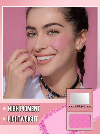 BLACK Joker Poker Cheek Blush,1pc Blush Powder Palette, Matte Finish, Pigment Rich, Silky Formula, Natural Glow, Lightweight, Long-Lasting, Highlighter Palette Contour Makeup, New Year Cosmetic, Portable Size, Suitable For Travel And Outdo