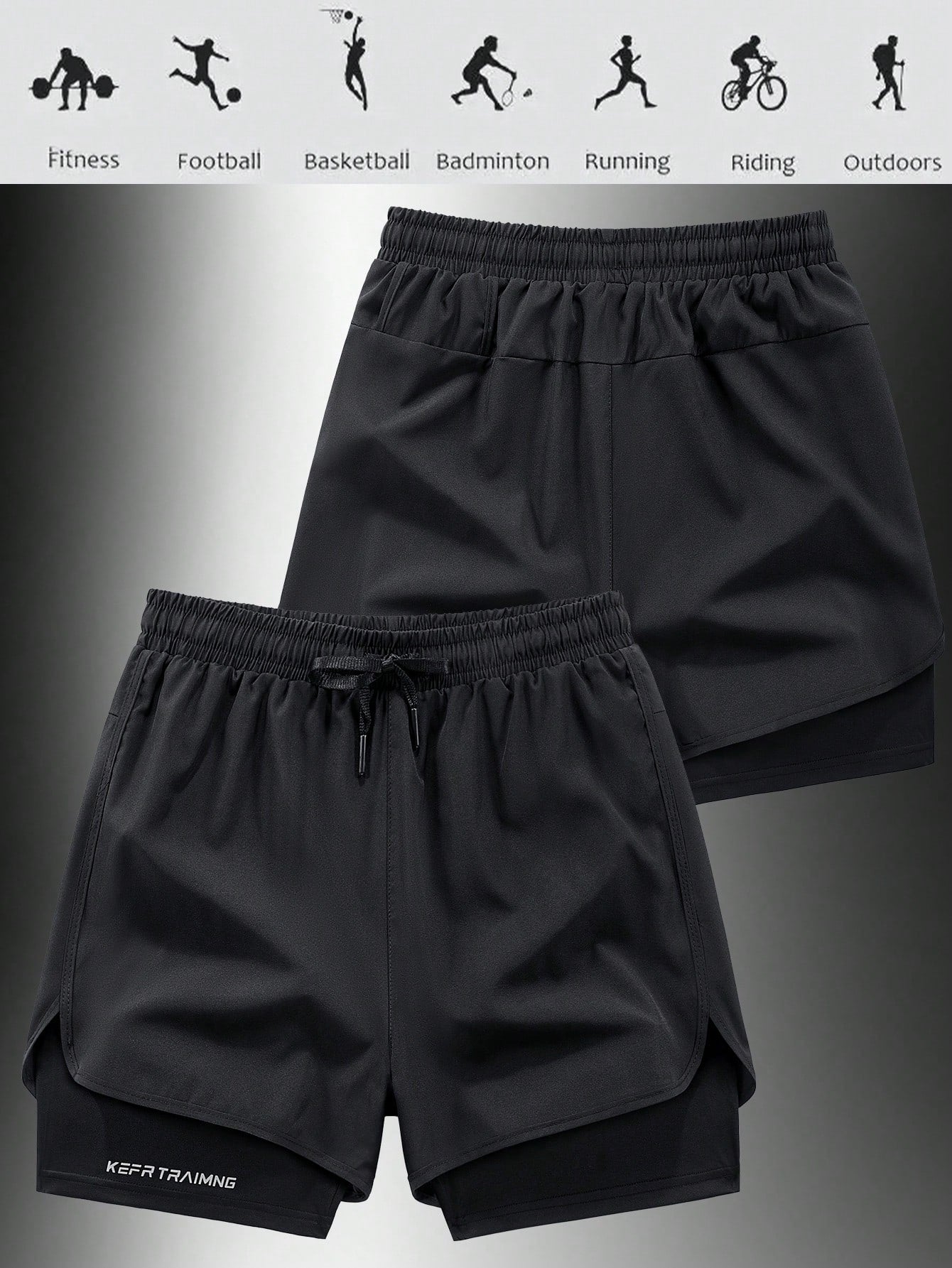 Summer Quick-Dry Running Shorts With Built-In Underwear, Boyfriend Style Men's 3/4 Training Pants For Gym Fitness