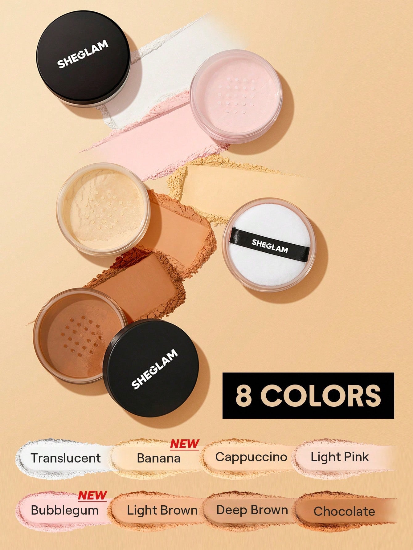 Baked Glow Setting Powder-Light Brown Oil Control Loose Setting Powder Translucent Pore-Less Flawless Smooths Fine Lines Glowy Powder Brand Beauty Makeup Face Paint Cosmetic For Women Girls Perfect For Fall Winter Ideal For Y2K Fancy Fashion Suita