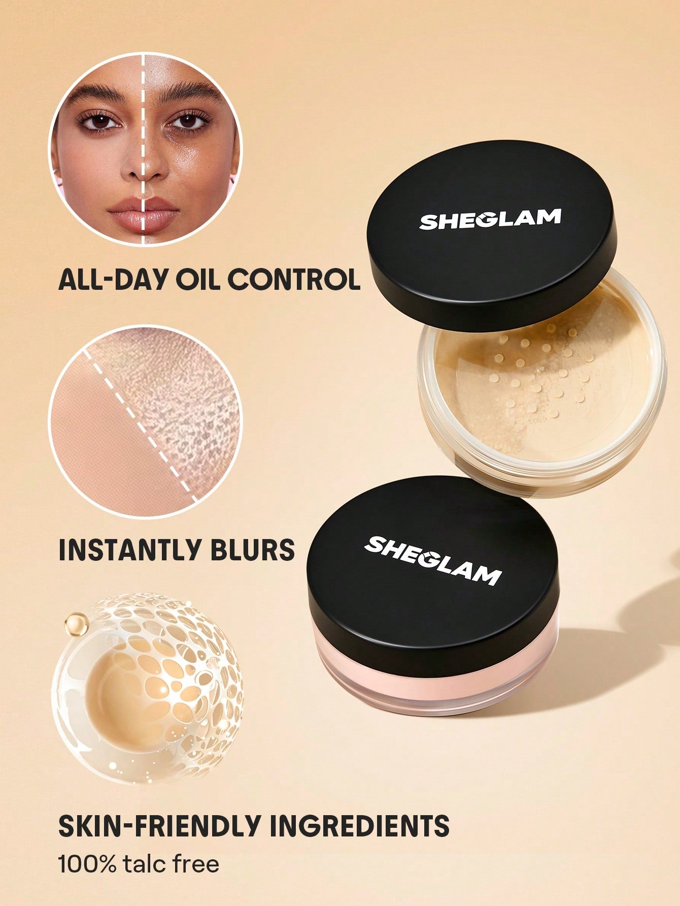 Baked Glow Setting Powder-Light Brown Oil Control Loose Setting Powder Translucent Pore-Less Flawless Smooths Fine Lines Glowy Powder Brand Beauty Makeup Face Paint Cosmetic For Women Girls Perfect For Fall Winter Ideal For Y2K Fancy Fashion Suita