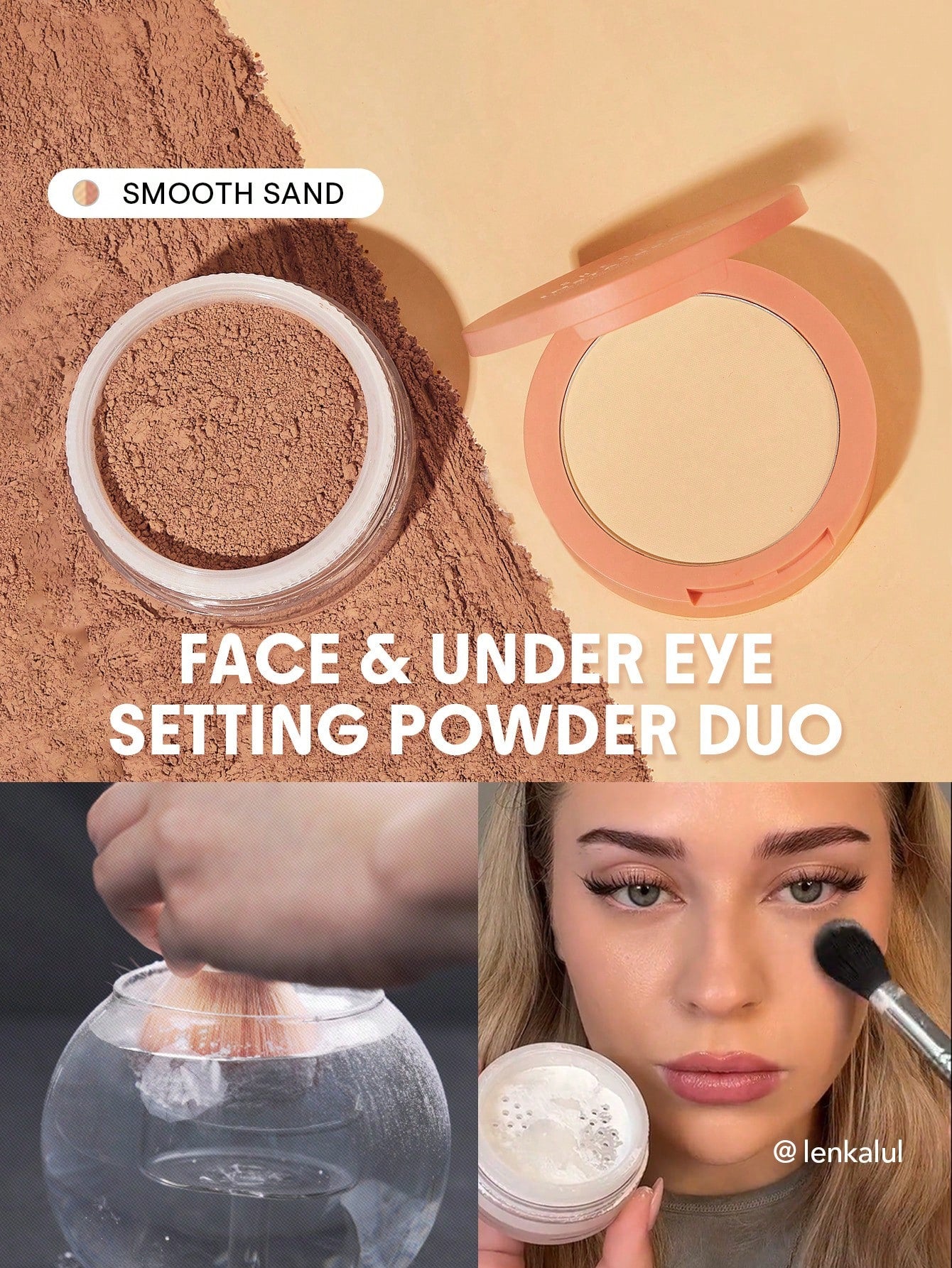 Insta-Ready Face & Under Eye Setting Powder Duo-Bubblegum 2 In 1 Pink Brightening Oil Control Loose Setting Powder  Matte Pore-Less Waterproof Long Lasting Pressed Powder Pink Powder Brand Beauty Makeup Face Paint Cosmetic For Women Girls Perfect