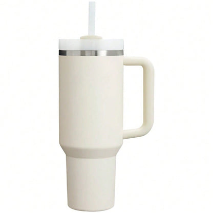 40 Oz H2.0 Tumbler With Handle, Double Walled Vacuum Insulated Stainless Steel Water Bottle Premium Summer Drinkware Portable  Travel Mug Iced Coffee Cup For Outdoor