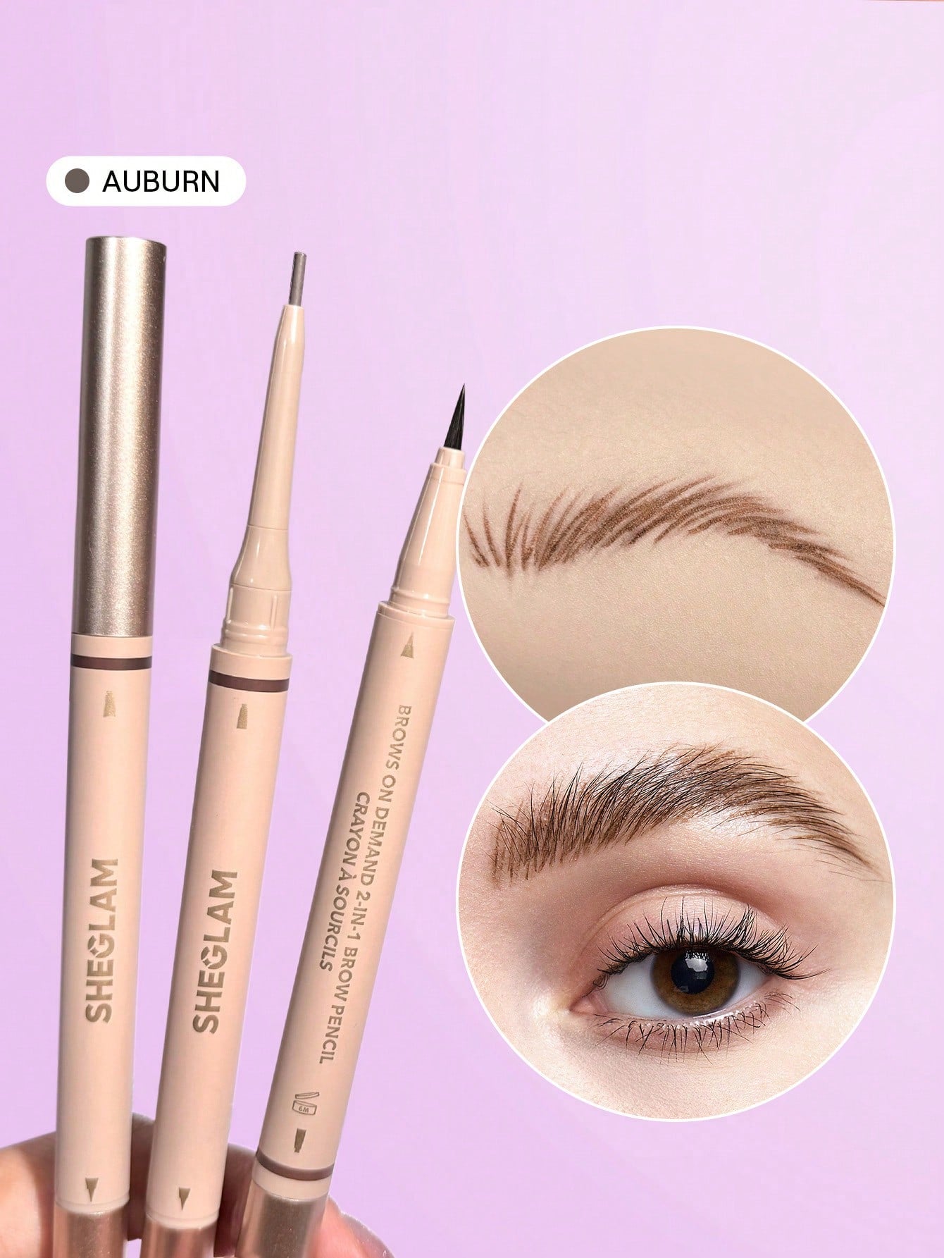 Brows On Demand 2-In-1 Brow Pencil-Taupe Waterproof Liquid Eyebrow Pen Sweat-Proof Anti-Oil Natural Brow Filling Outlining Eyebrow Cream Gel Makeup Brand Beauty Makeup Face Paint Cosmetic For Women Girls Perfect For Fall Winter Ideal For Y2K Fancy