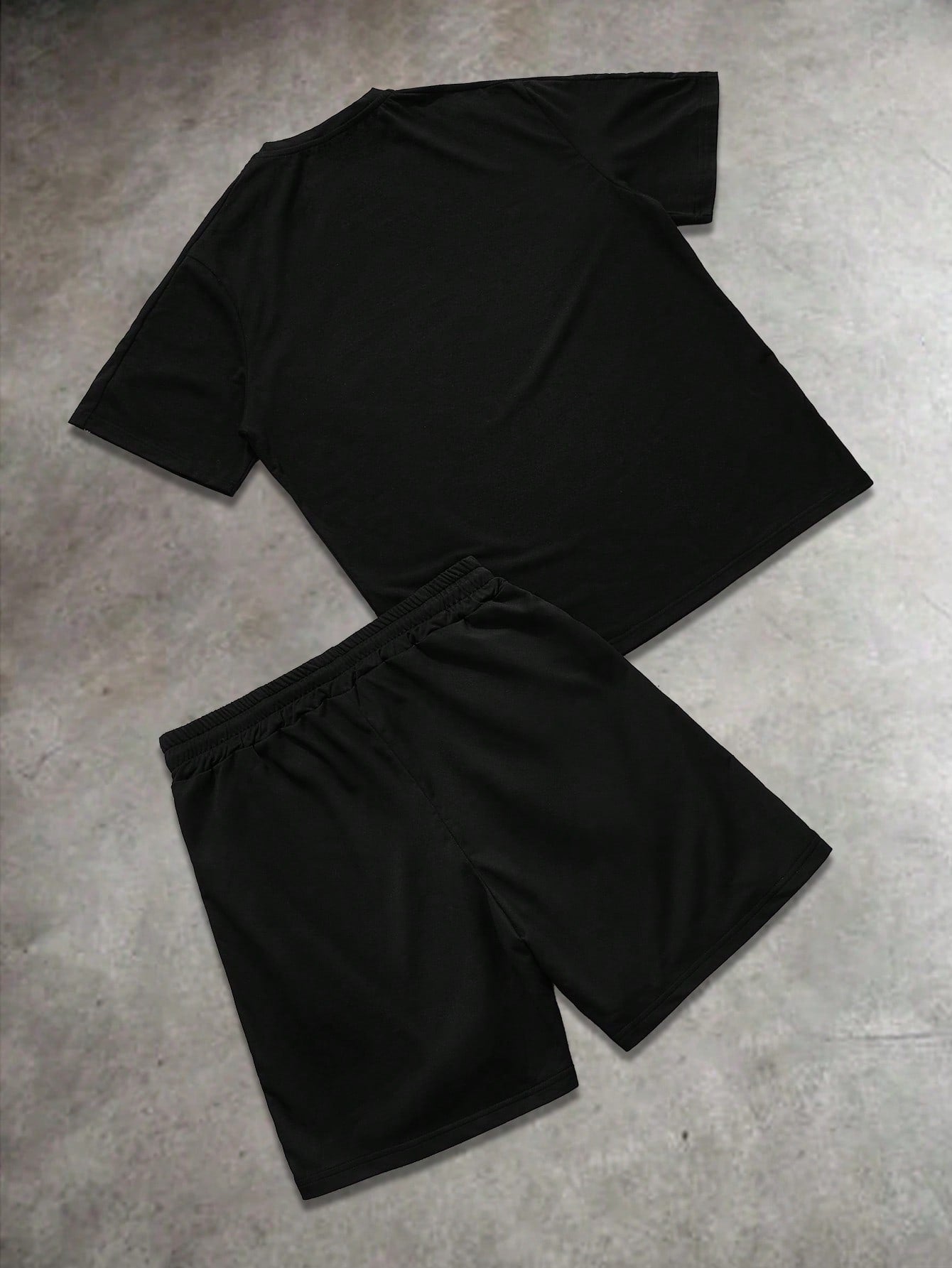 Men's Letter Print Round Neck Short Sleeve Casual T-Shirt And Drawstring Waist Shorts Set