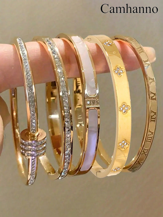 Personalized Multi-Color Stainless Steel Bracelet Set With Unique Design, Fashionable , Multi-Element Design, Exquisite And Ideal Gift, Non Fading Jewelry, Fashionable