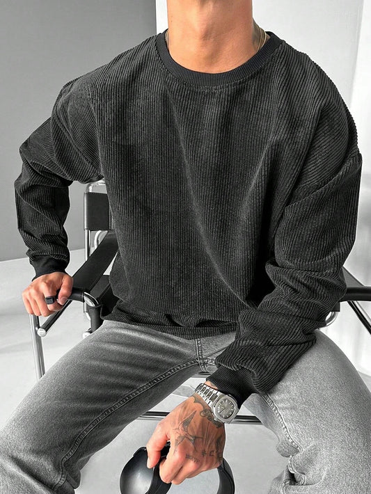 Men's Casual Old Money Corduroy Sweatshirt , Fall Winter