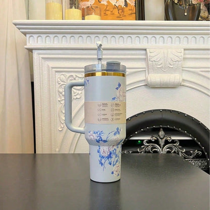 STANLEY40 Oz Tumbler With Handle And Straw Lid, Water Bottle Stainless Steel Insulated Cup For Hot Cold Beverages,H2.0 Large Capacity 304 Stainless Steel Large Capacity 40oz Straw Cup Sports