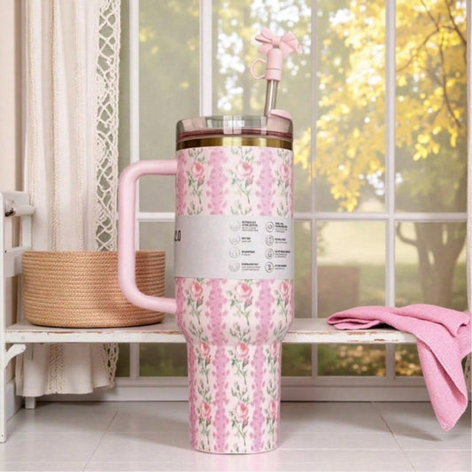 STANLEY40 Oz Tumbler With Handle And Straw Lid, Water Bottle Stainless Steel Insulated Cup For Hot Cold Beverages,H2.0 Large Capacity 304 Stainless Steel Large Capacity 40oz Straw Cup Sports