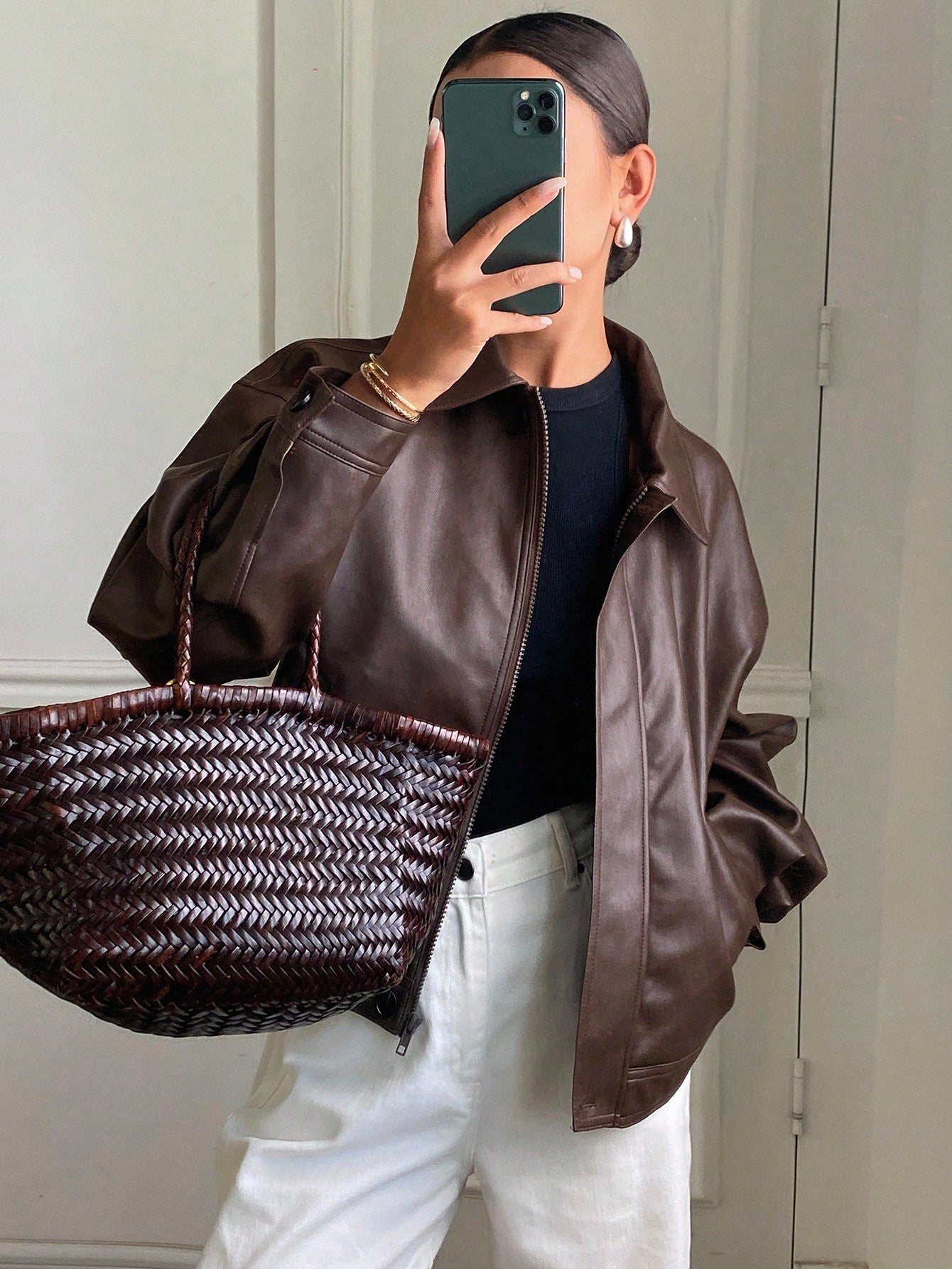 Autumn/Winter New Loose Casual Thick PU Women Regular Jacket