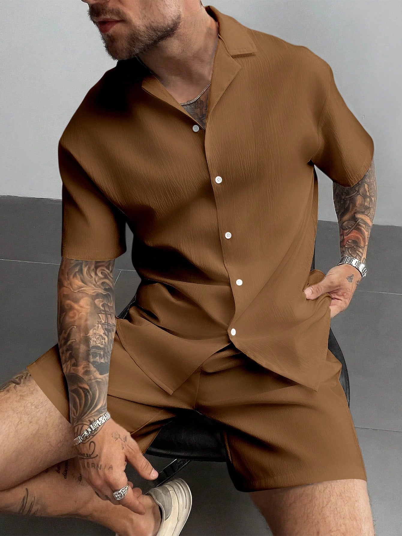 Men's 2-Piece Summer Outfit, Lightweight Breathable Cuban Linen Shirt & Drawstring Shorts Set, Old Money Style Casual Beach Wedding Party Vacation Travel Outfits, Father's Day Gifts For Husband Dad Boyfriend, Cozy Outfits