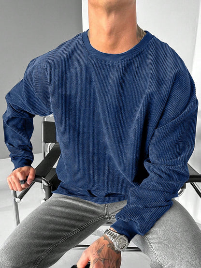 Men's Casual Old Money Corduroy Sweatshirt , Fall Winter