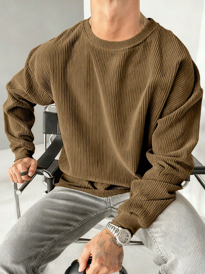 Men's Casual Old Money Corduroy Sweatshirt , Fall Winter