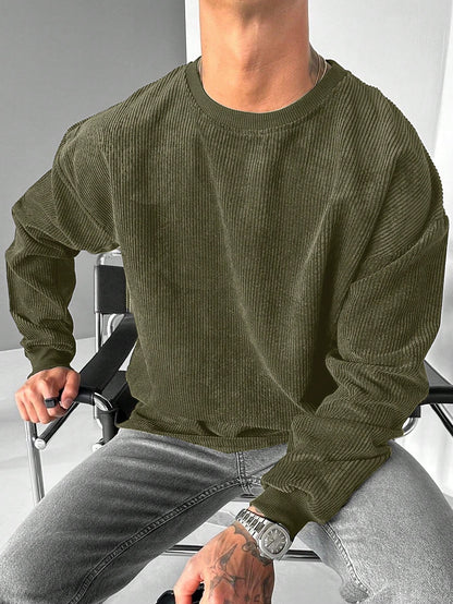 Men's Casual Old Money Corduroy Sweatshirt , Fall Winter