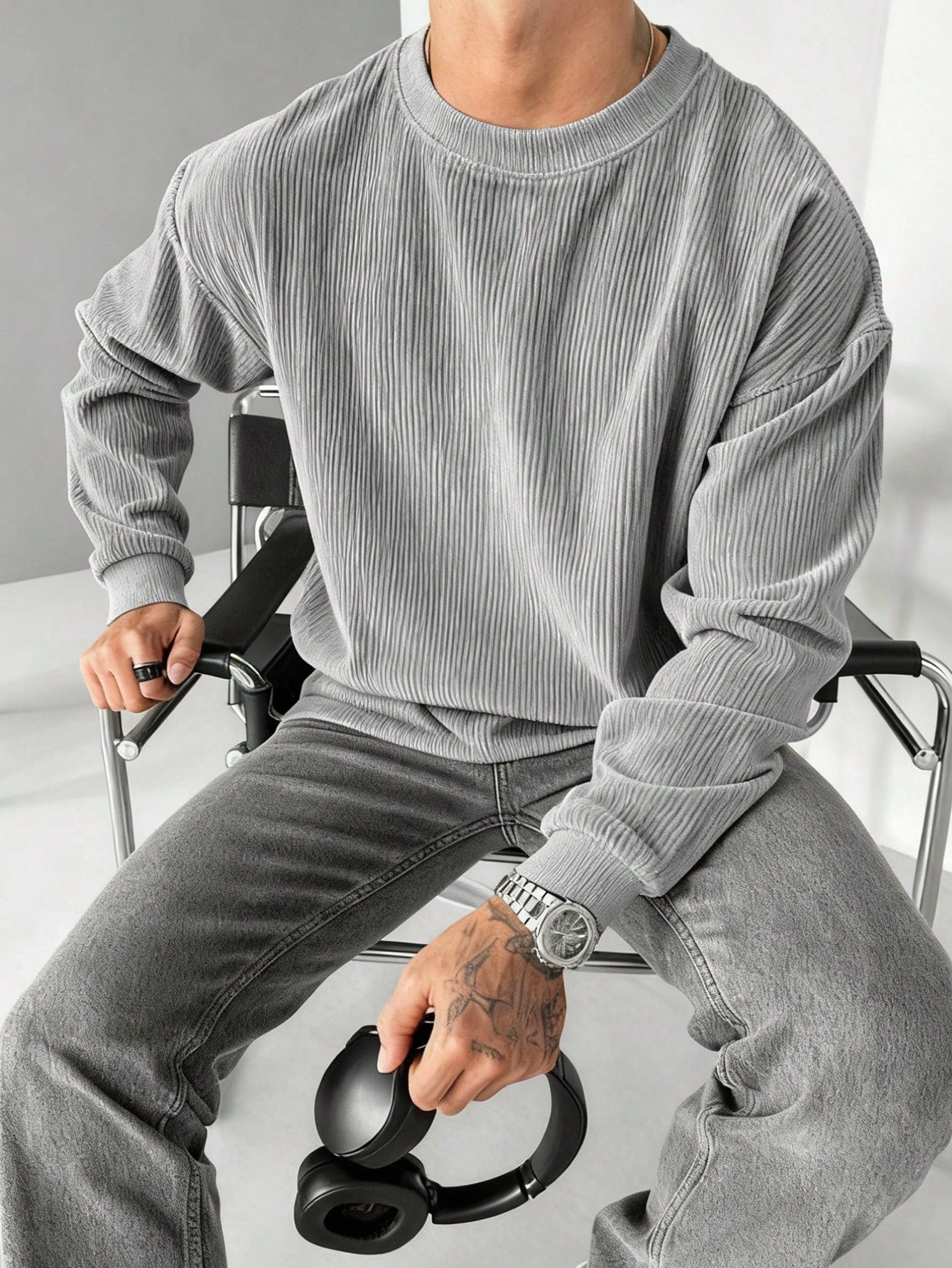 Men's Casual Old Money Corduroy Sweatshirt , Fall Winter