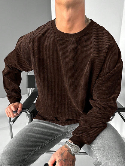 Men's Casual Old Money Corduroy Sweatshirt , Fall Winter
