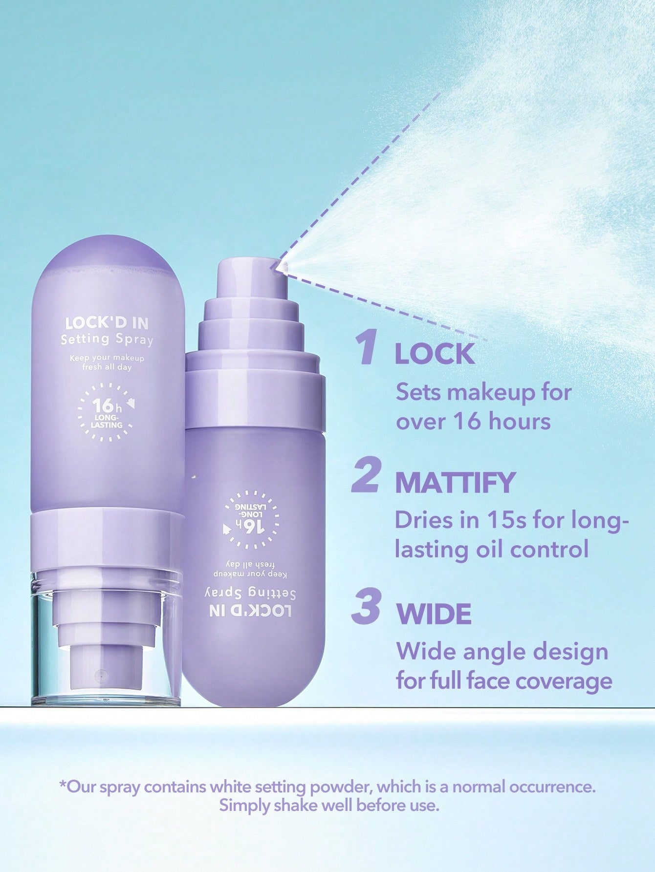 Lock'D In Setting Spray Mattifying Effect Quick-Drying Long Lasting Makeup Locking Spray Oil-Control Non-Greasy Makeup Setting Setting Spray Brand Beauty Makeup Face Paint Cosmetic For Women Girls Perfect For Fall Winter Ideal For Y2K Fancy Fashio
