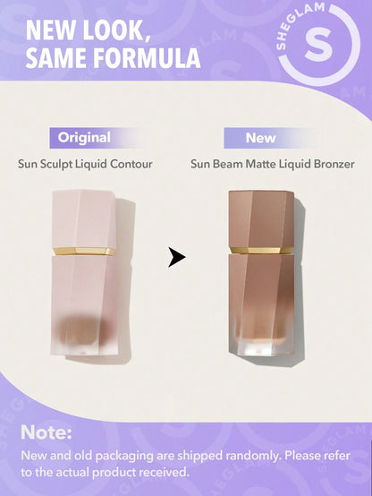 Sun Beam Matte Liquid Bronzer-Golden Sun Gel Cream Contour Non-Greasy Long Lasting Highly Pigmented Natural Contour Contouring Weightless Bronzer Brown Contour & Bronzer Brand Beauty Makeup Face Paint Cosmetic For Women Girls Perfect For Fall Wint