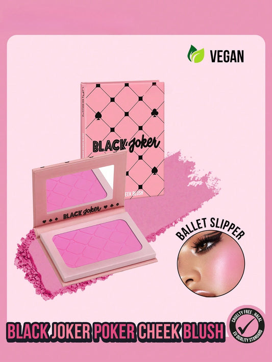 BLACK Joker Poker Cheek Blush,1pc Blush Powder Palette, Matte Finish, Pigment Rich, Silky Formula, Natural Glow, Lightweight, Long-Lasting, Highlighter Palette Contour Makeup, New Year Cosmetic, Portable Size, Suitable For Travel And Outdo