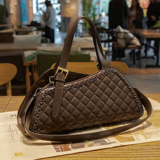 designer bag light luxury genuine leather casual tote bag high-quality outdoor vintage large capacity handbag for woman