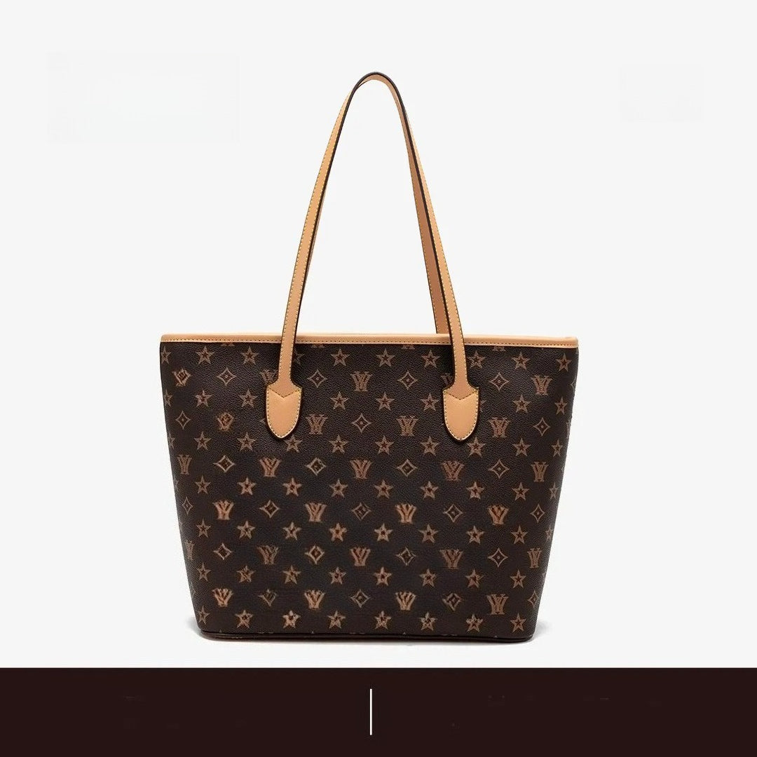 Free Shipping Light Luxury Retro Tote Bag Classic Printed Versatile Large Capacity Shoulder Bag