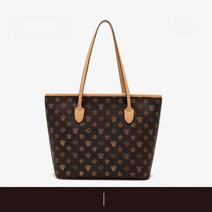 Free Shipping Light Luxury Retro Tote Bag Classic Printed Versatile Large Capacity Shoulder Bag