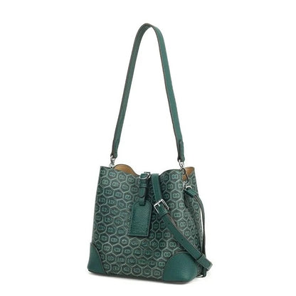 designer bag New peacock green genuine leather bucket bag simple versatile multi compartment handbag niche design hot selling womens bag