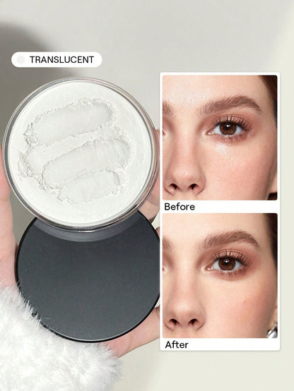 Baked Glow Setting Powder-Light Brown Oil Control Loose Setting Powder Translucent Pore-Less Flawless Smooths Fine Lines Glowy Powder Brand Beauty Makeup Face Paint Cosmetic For Women Girls Perfect For Fall Winter Ideal For Y2K Fancy Fashion Suita