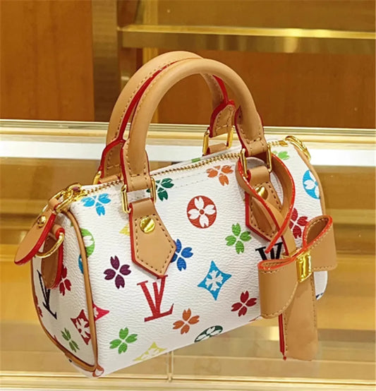 New Leathers Colorful Flower Pillow Travel Bag Women Leather Designer Speedyss classics presbyopia Shoulder Bags Crossbody handbags Totes pouch purse