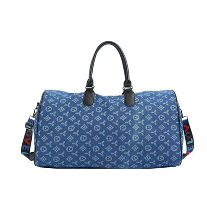 2025 New Classic Fitness Bag Large Capacity Fashionable Trendy Printed Travel Bag For Woman and Man blue black