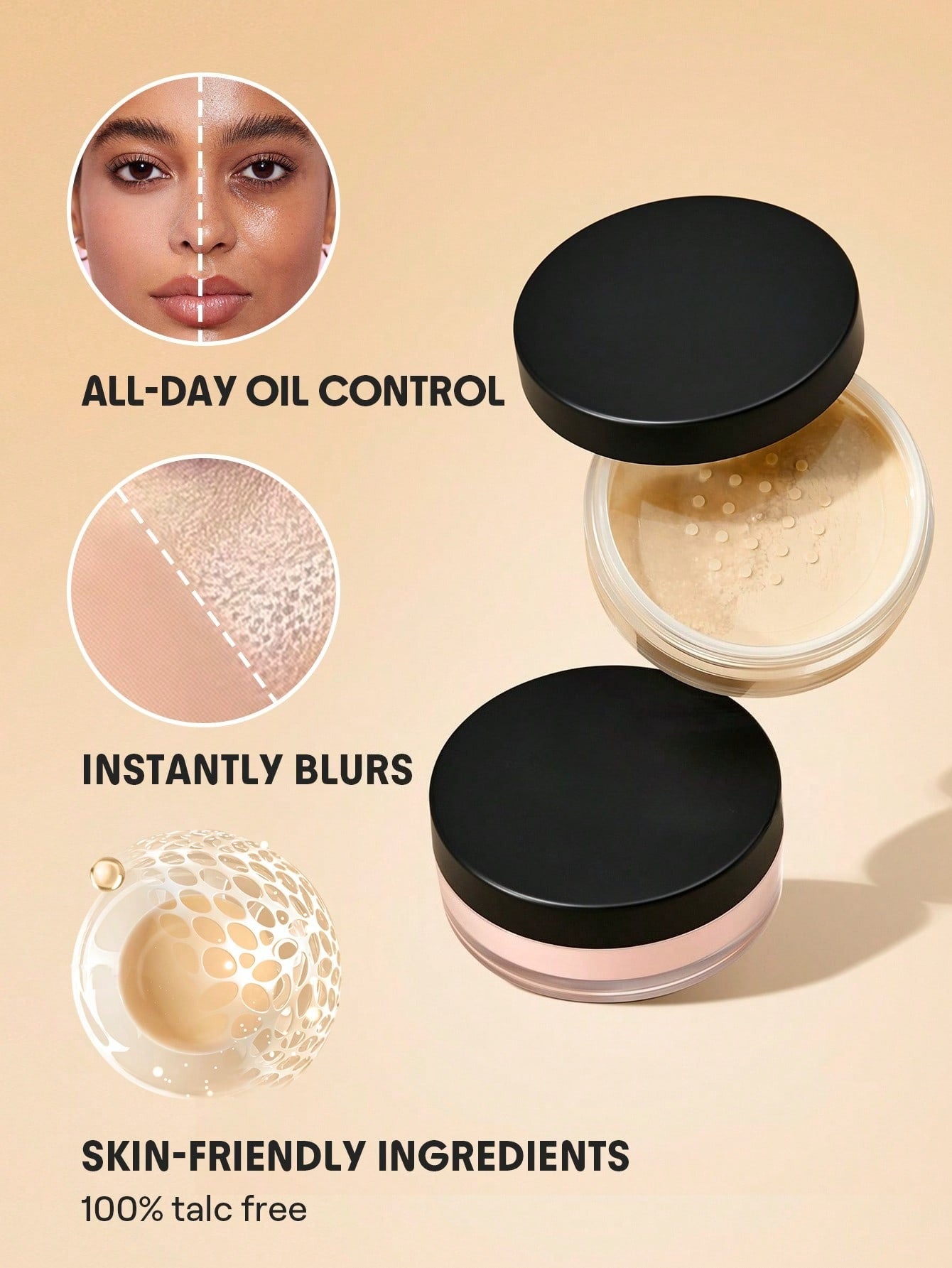Baked Glow Setting Powder-Light Brown Oil Control Loose Setting Powder Translucent Pore-Less Flawless Smooths Fine Lines Glowy Powder Brand Beauty Makeup Face Paint Cosmetic For Women Girls Perfect For Fall Winter Ideal For Y2K Fancy Fashion Suita