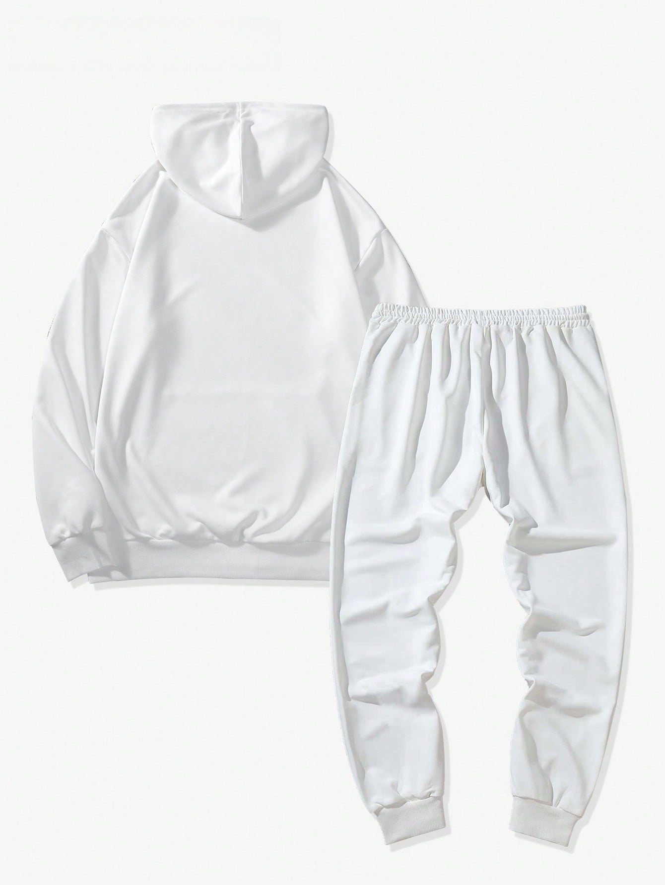 2pcs Men Hoodie Sweatshirt And Knit Pants Set, Casual Sports Outfit, Fall Clothes