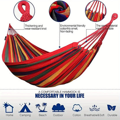 Outdoor Multi-Functional Hammock - Colorful Anti-Flip Design, Garden Leisure Hammock, Equipped with Tree-Friendly Straps and a P