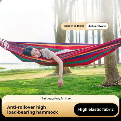 Outdoor Multi-Functional Hammock - Colorful Anti-Flip Design, Garden Leisure Hammock, Equipped with Tree-Friendly Straps and a P