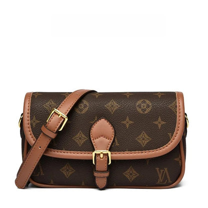 2025 New Style Fashionable Small Square Bag Versatile Classic Printed Single Shoulder Cross body Bag for Women yellow brown