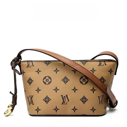 2025 new high-quality classic printed flap simple large capacity fashionable cross body bag for women yellow brown