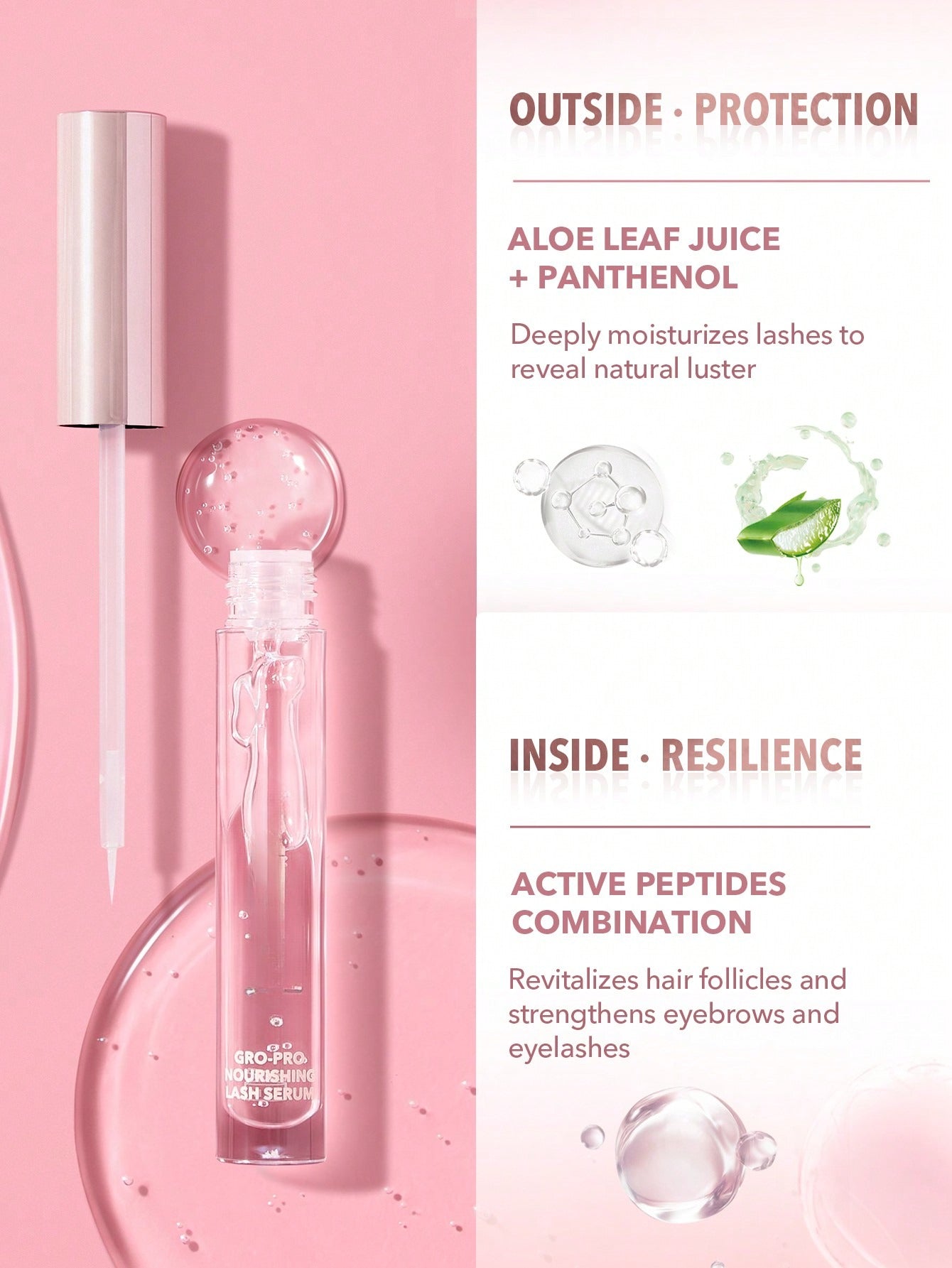 Gro-Pro Nourishing Lash Serum Clear Brow Serum Easy-To-Apply Strengthen Sparse And Fragile Lash Eyebrow And Lash Treatment Brand Beauty Makeup Face Paint Cosmetic For Women Girls Perfect For Fall Winter Ideal For Y2K Fancy Fashion Suitable For Bir