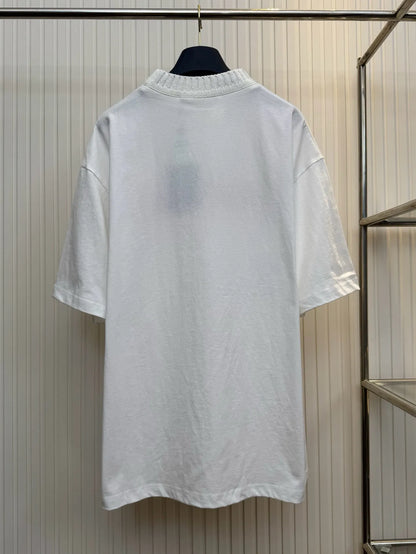 Men's Plus Tees & Polos Round T-shirt plus size neck embroidered and printed polar style summer wear with street pure cotton